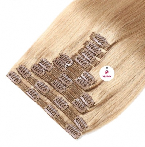 Straight Blonde Clip-In Hair Extensions